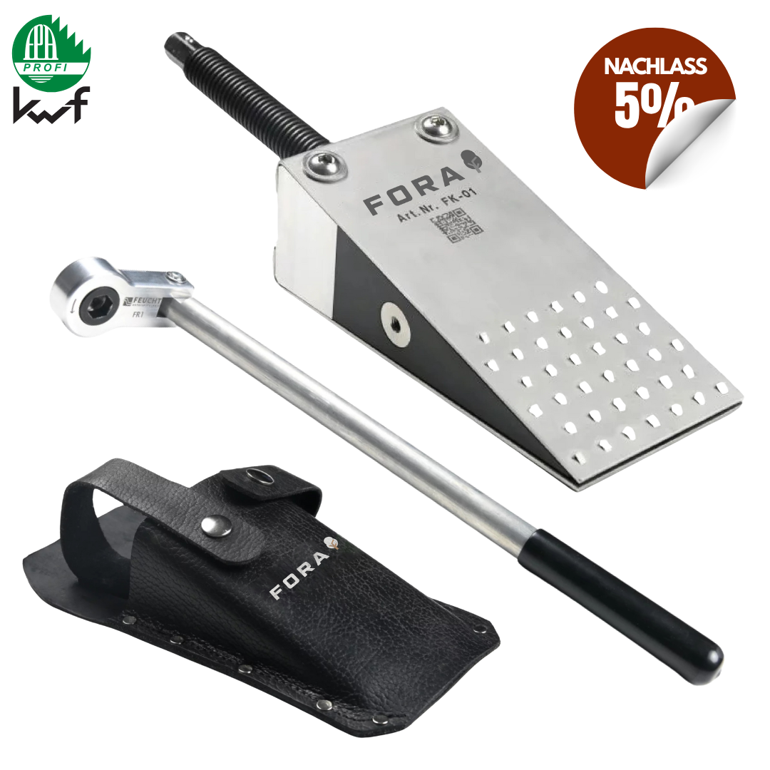 Fällkeil FK 01-12 R + Ratsche + Ledertasche - Vorteilsset | KWF Profi zertifiziert